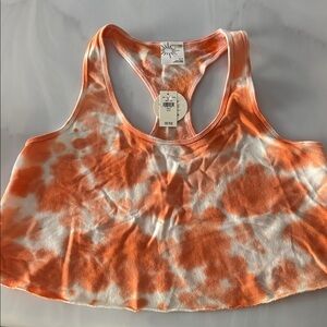 Aria Orange and White Tie-Dye Tank Top
